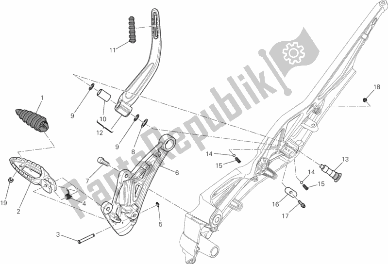 Todas las partes para Reposapiés, Derecha de Ducati Diavel Carbon Brasil 1200 2014